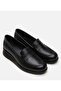 Women's Leather Black Loafer - 2