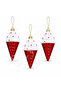 Christmas Tree Ornament Red Ice Cream Cone 3-Piece Set - 2