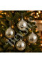 Christmas Pine Tree Ornament Mirrored Disco Ball 8 cm Set of 4
