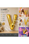 Letter V Foil Balloon Gold Color (100 cm) - 2