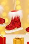 Christmas Tree Ornament Set of 3 Red Ice Skates 12 cm - 8