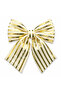 Christmas Tree Ornament 26 cm Cream Gold Striped Decorative Bow - 2
