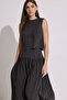 Modal Sleeveless Short Blouse Anthracite