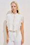 Tasseled Embroidered Collar Vanilla - 4