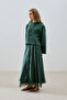 Wide Sleeve Drapey Blouse Green - 4