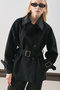 Premium Kaşe Wide Coat Black - 5