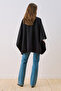 Wide-Collared Cape Jacket Black - 5