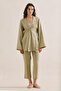 Linen Pleated Kimono Jacket Stone - 4