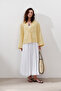 Partial Wide Cotton Skirt Ecru - 3