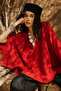 Embroidered Premium Cape Blush Red