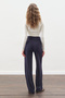 Knot Design Pants Suit Navy Blue - 8