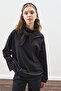 High Neck Tie-Up Blouse Black - 3