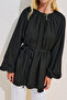 Textured Balloon Sleeve Draped Tunic Black - 5