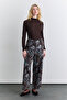 Jacquard Patterned Trousers Brown - 7