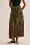 Linen Mixed Crush Skirt Khaki - 7