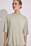 Dropped Shoulder Short Sleeve Blouse Pastel Green
