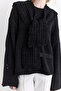 Soft Textured Collared Shawl Black - 2
