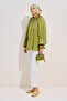 Muslin Blouse with Ruched Collar Green - 4