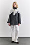 Mae Double-Breasted Anthracite Coat