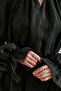 Gi̇peli̇ Linen Balloon Sleeve Blush Black - 4