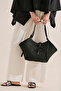 Ezra Knitted Textured Tote Bag Black - 3