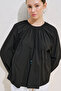 Comfortable Blouse with Drawstrings Black - 5