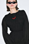 Drawstring Long Sleeve Dress Black - 2