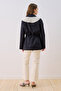 Jacket with Collar Detail Navy Blue - 5