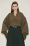 Kimono Sleeve Blouse Khaki Striped - 7