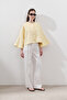 Linen Wide Sleeve Short Jacket Yellow - 6