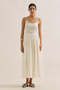 Muslin Embroidered Draped Skirt Ecru - 4
