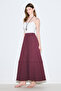 Muslin Fold Wide Skirt Murdum - 5
