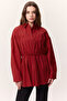Tunic with Ruched Tie-Up Detail Red