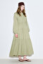 RUFFLED LONG SLEEVE DRESS SAGE - 5