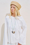 Ruched Comfortable Blouse Ecru - 6