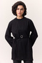 Oversize T-Shirt with Binding Details Black - 3