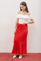 Bel Adjustable Satin Skirt Red - 3