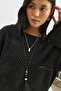 Openwork Knitting Tricot Sweater Black - 4