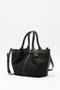 Canvas Stitched Mini Bag Black - 8