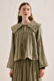 Muslin Embroidered Wide-Collar Bluz Adaçayi - 5