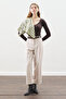 Patterned Medium Size Satin Scarf Saira-Adaçayi - 2