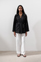 Linen Wide Collar Jacket Black - 4