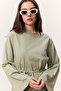 Oversize Tshirt with Tie Detail Green - 3