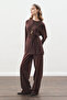 Beli̇ Bağlama Designed Blouse Aci Brown - 3