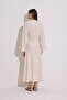Textured Double Breasted Dress with Close Natural - 6