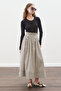Polka Dots Waist-Elasticized Skirt Ecru - 4