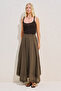 Asymmetric Draped Piece Skirt Brown - 6