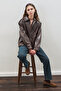 Retro Style Oversized Leather Jacket Bitter Brown - 3