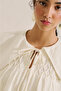 Muslin Embroidered Wide-Collar Blouse Ecru - 5