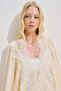 Lace Collar Draped Blouse Vanilla - 2